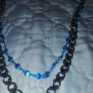 Chic Blue and Black Necklace